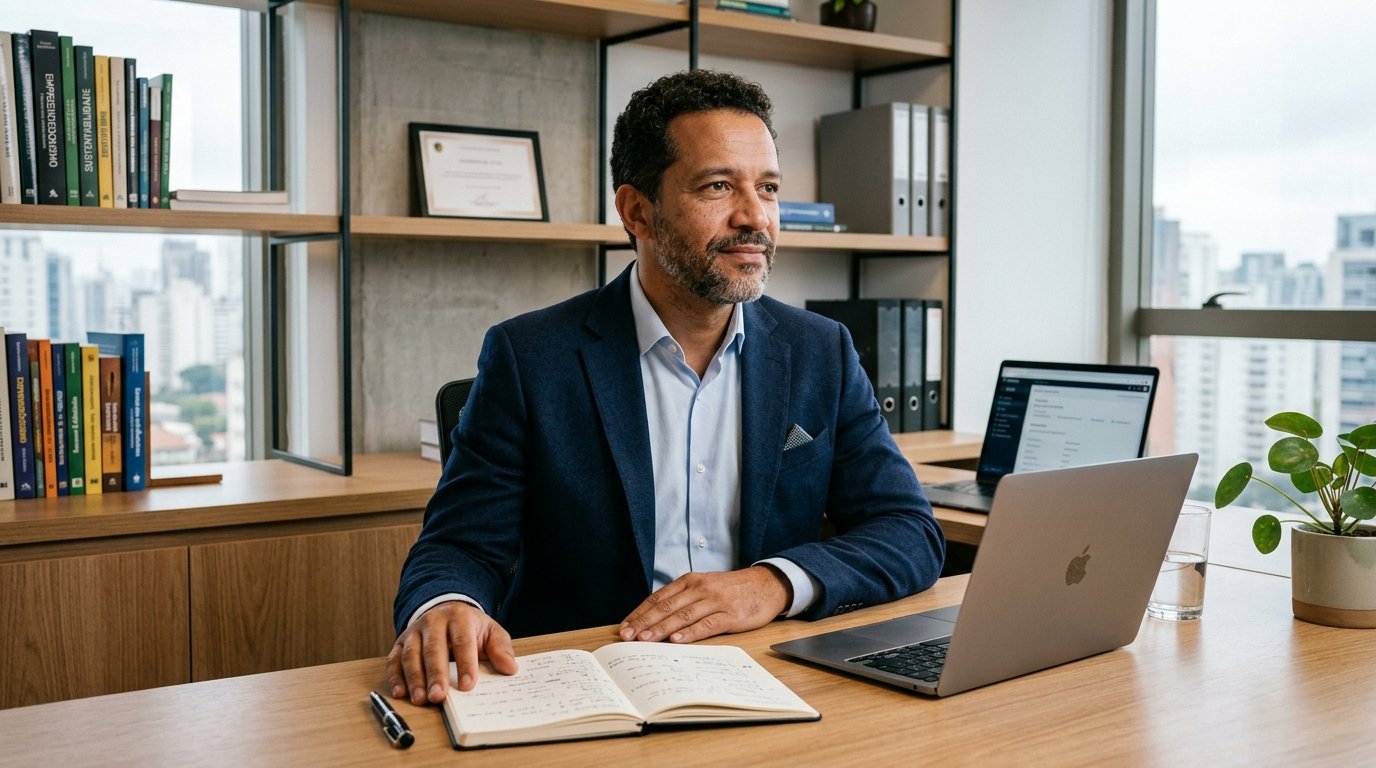 Empresário planejando o futuro